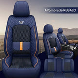 Fundas Asientos Autos Premium en Cuero Legítimo + Juego Cubre Alfombra Premium